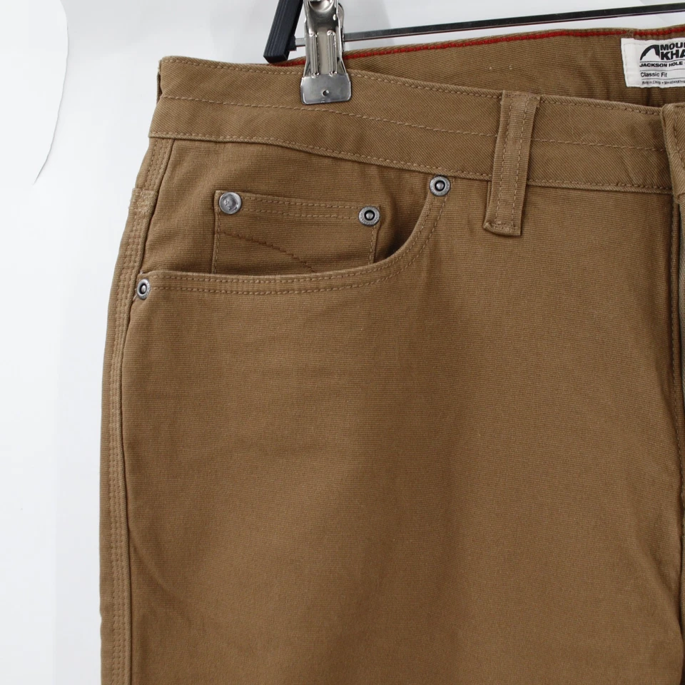 Pantalones Caquis Montaña Para Mujer 14 36x32 Camber 106 Forrados Calce Clásico Mezcla Algodón Foto 3 de 4