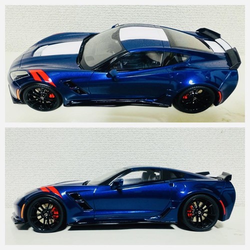 GT Spirit 1/18 Chevy Corvette C7 Blue Model Car - Picture 3 of 6