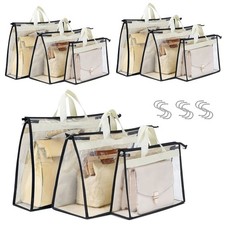 9 Pack Dust Bags for Handbags, Clear Handbag Storage, Purse Storage Organizer...