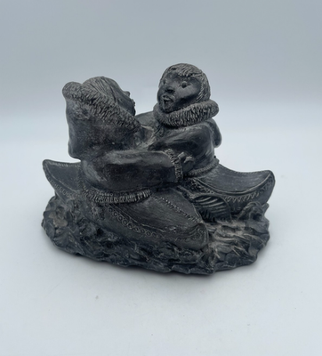 Wolf Original Sculptures Canada Inuit Eskimo Soapstone Style Art