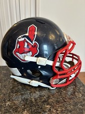 Cleveland Indians Full Size Football Helmet Riddell Speed Chief Wahoo