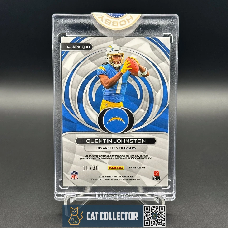 2023 Panini Spectra QUENTIN JOHNSTON #APA-QJO Aspiring Rookie Auto Patch 10/30 - Image 2 of 2