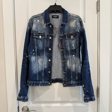 Dsquared2 Men s Blue Denim Dan Icon Wash Jacket sz IT 50 EUC