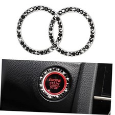 Car Engine Start Stop Button Cover Bling Diamond Ignition Engine-Black
