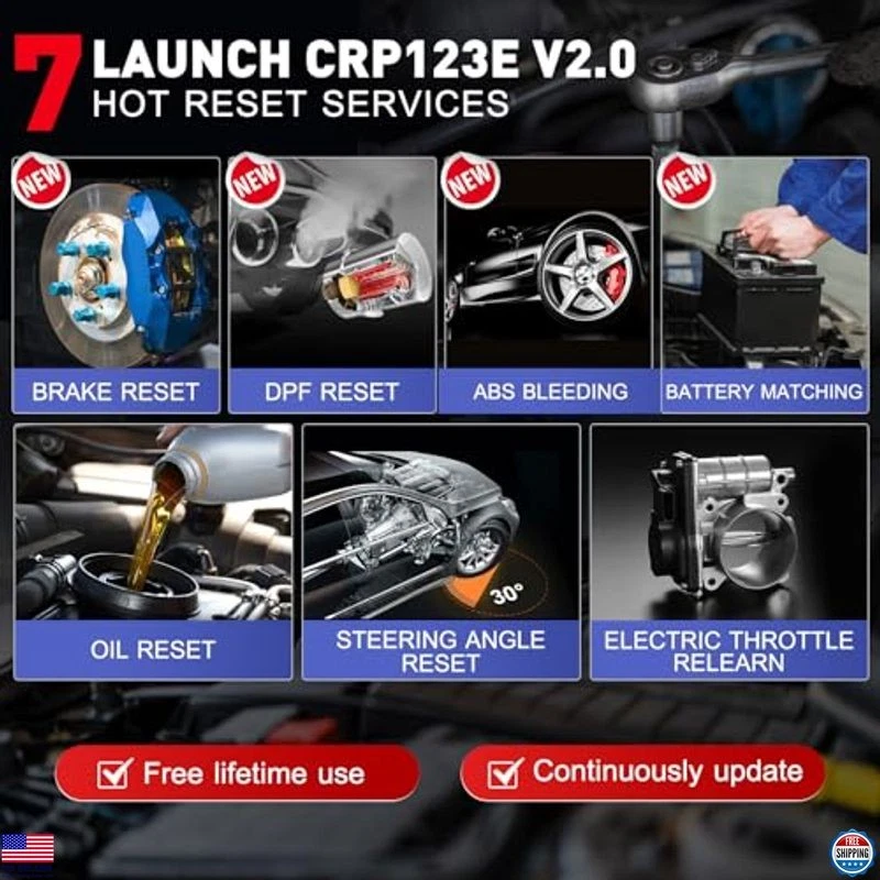 Escáner OBD2 2025 CRP123E V2.0 Elite, motor, ABS, SRS, 7 reinicios, prueba de batería Foto 3 de 4