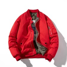 Men Bomber Jacket Solid Autumn Winter Pilot Jacket Women Vintage Fashion Hooded