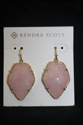 KENDRA SCOTT Pink ROSE QUARTZ Dangle EARRINGS - Picture 2 of 2