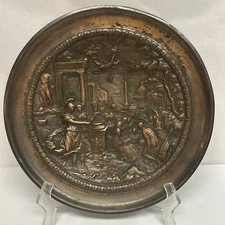 Antique Renaissance Bronze Plaque with Minerva Athena after Hans Jacob Bayr