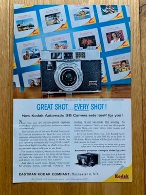 Kodak Automatic 35 Camera Eastman retro 1960 Vintage Ad Werbung Reklame