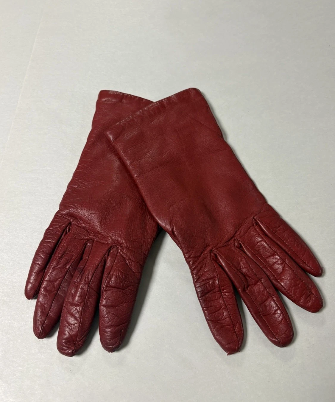 Nordstrom Womens Red Leather Dress Gloves Size 8