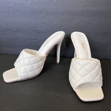 NWOT Fashion Nova White Heels Size 7,5 Slide In Shoes