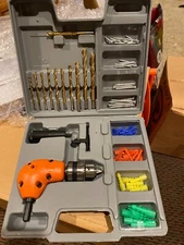 Right Angle Adapter Drill 90degree Cordless Attach kit with case & drill bits