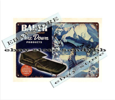 1944 blizzard proof pure down products winter sled dog Alaskan Malamute tin sign
