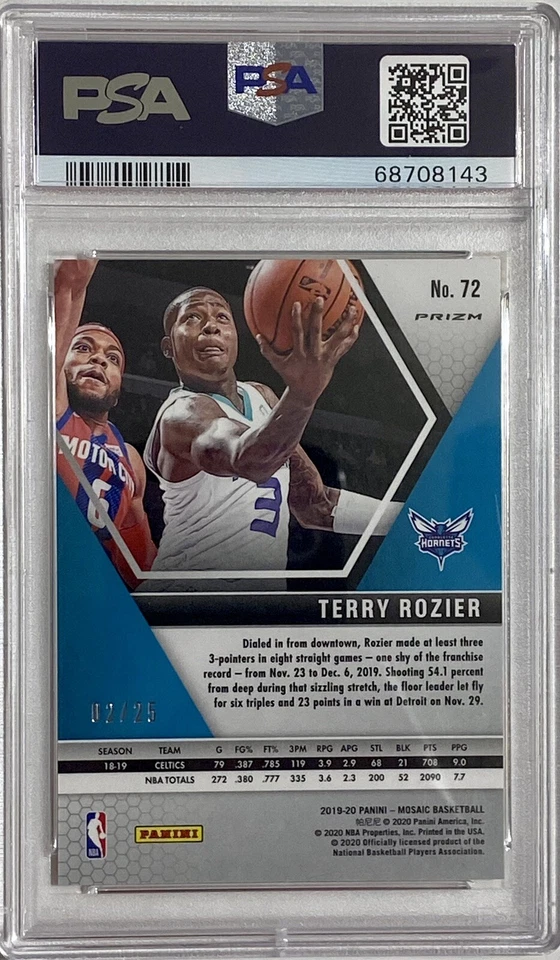 2019 Panini Mosaic #72 Terry Rozier Orange Fluorescent #2/25 PSA 10 Gem Mint - Image 2 of 4