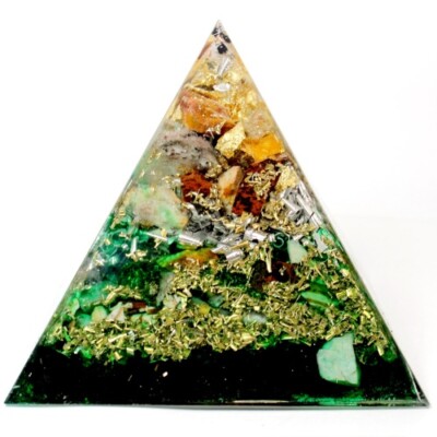 Orgonit 4. Chakra Pyramide L Erzengel Raphael grün Ruhe Erholung