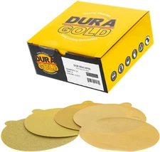 Premium 80, 150, 220, 320, 400 Grit 6" Gold PSA Sanding Discs, 10 Each, 50 Total