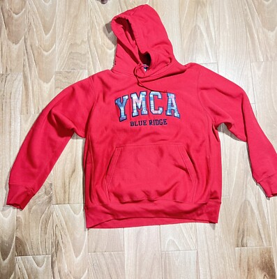 YMCA Hooded Sweatshirt By Pro-Weave MV Sport Men’s Large Red Hoodie