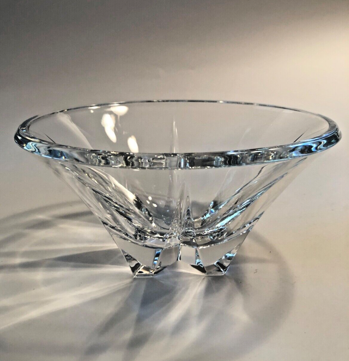 Lenox Ovations Oasis Hand Cut Crystal Heavy Vintage Bowl Slovenia Gorgeous