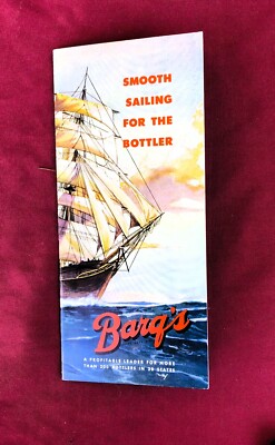 VINTAGE SMOOTH SAILING FOR BOTTLER BARG'S ROOT BEER BROCHURE GUIDE 1940'S
