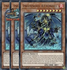 Yugioh! 3x Infernoid Attondel BLTR-EN064 Ultra Rare 1st Ed NM