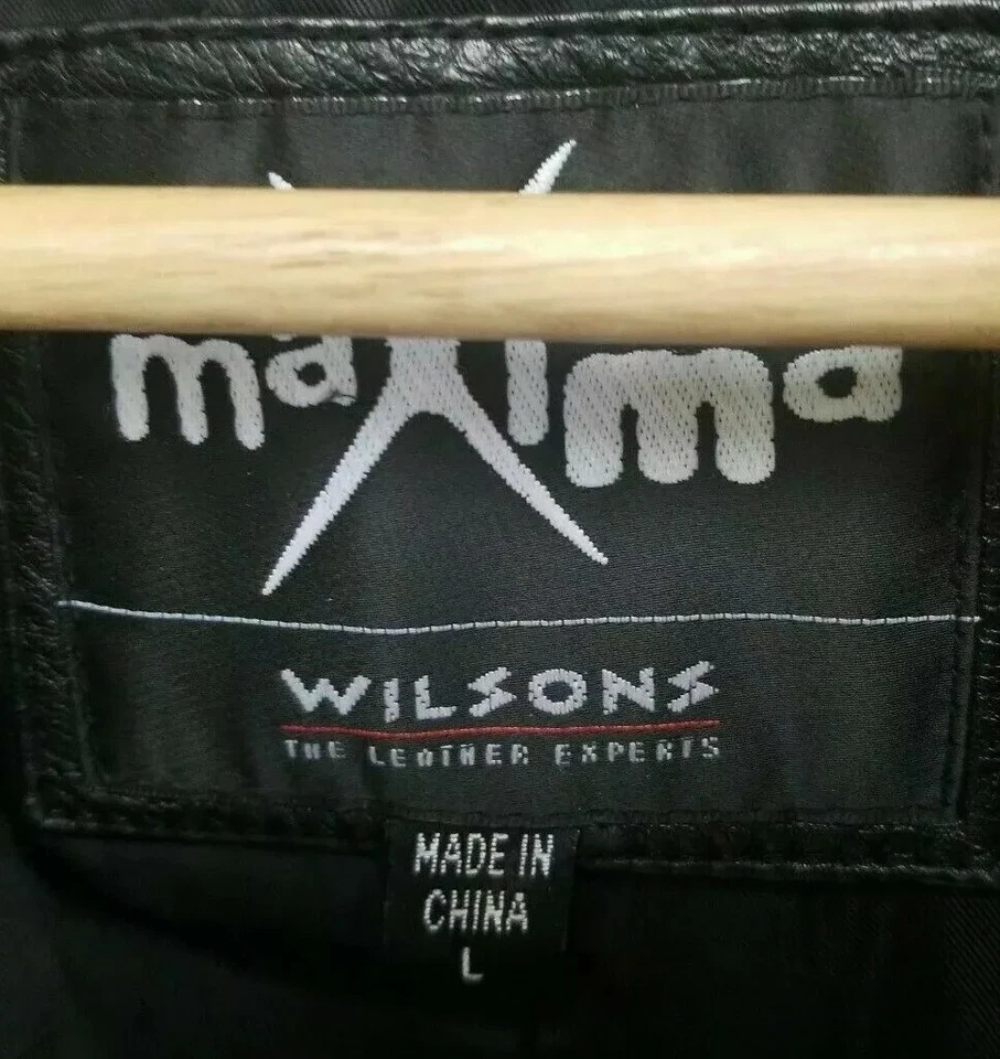 Винтажный Wilsons Maxima кожи Тренч из черной кожи размер большой мягкий с подкладкой  - Изображение 3 из 4