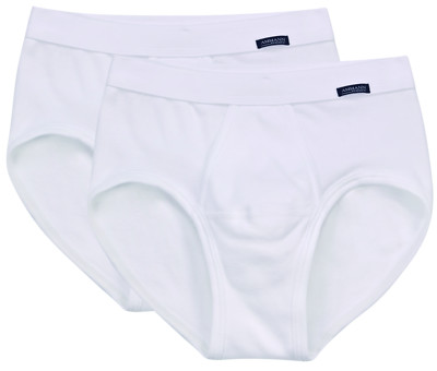 2 Stück AMMANN Herren Slip Feinripp mit Eingriff Doppelpack weiß Gr. 5-8 280-253