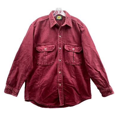 Cabela's Shirt Adult M Red Chamois Red Flannel Button Down Outdoor Hiking Men's