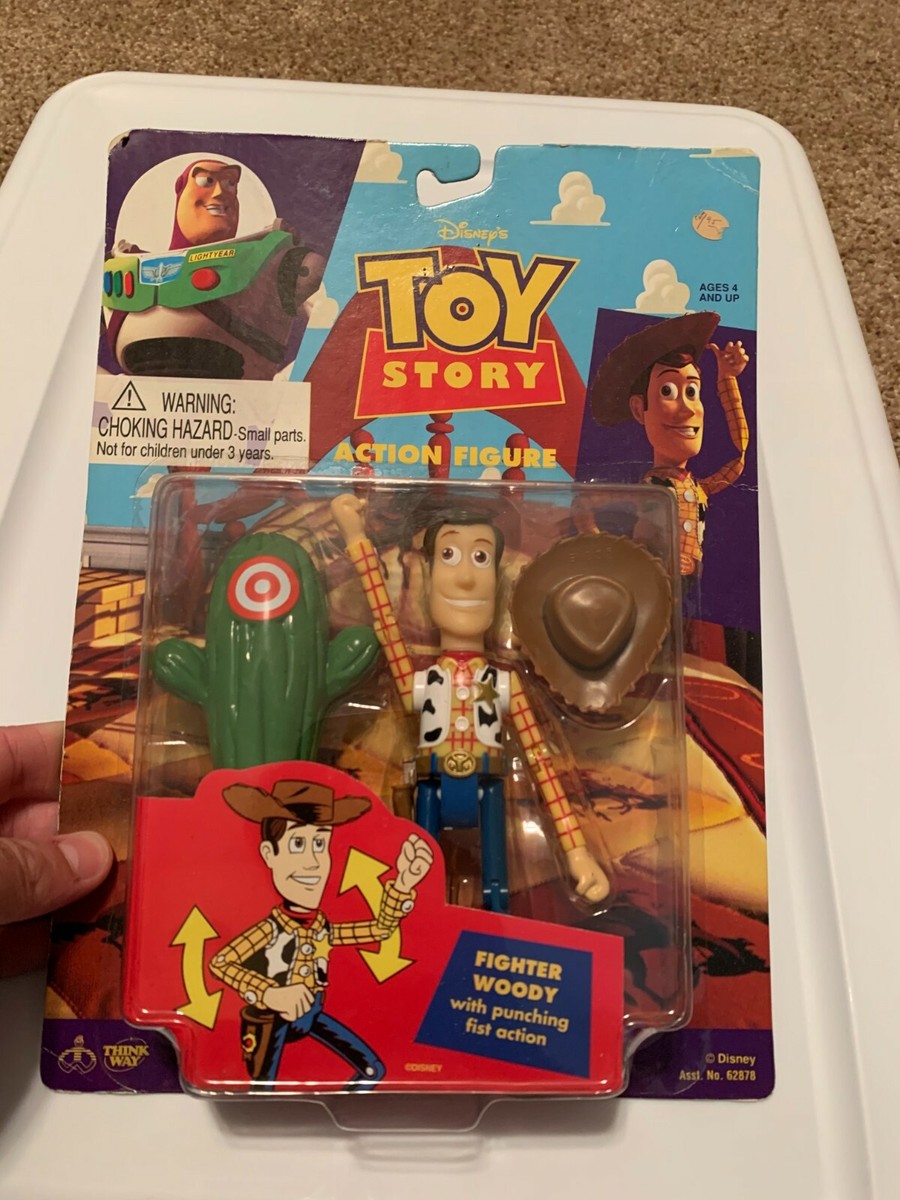 VINTAGE 1996 Thinkway Toys TOY STORY FIGHTER SHERIFF WOODY Figure