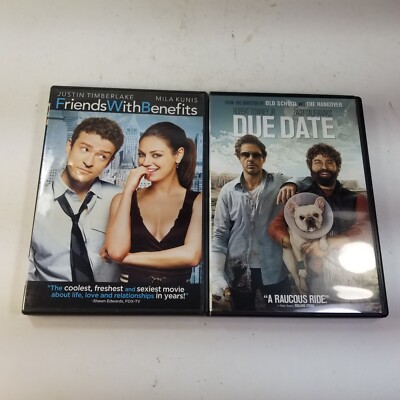 Due Date Zach Galifianakis & Friends with Benefits DVD Lot of 2x Movies