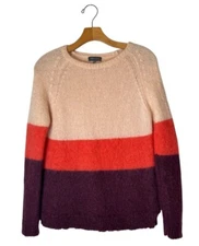 Anthropologie Needle Sweater Women Small Pink Louise Mohair Merino Wool Knit