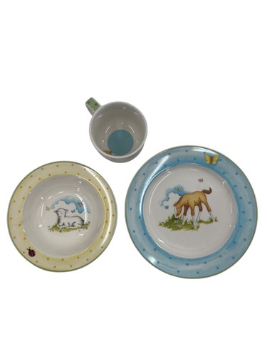 Reed & Barton Williamsburg Childs Porcelain Dinnerware Set Farmyard Friends