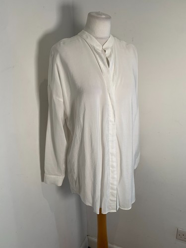 Mint Velvet long white blouse M VGC tunic top classic lightweight