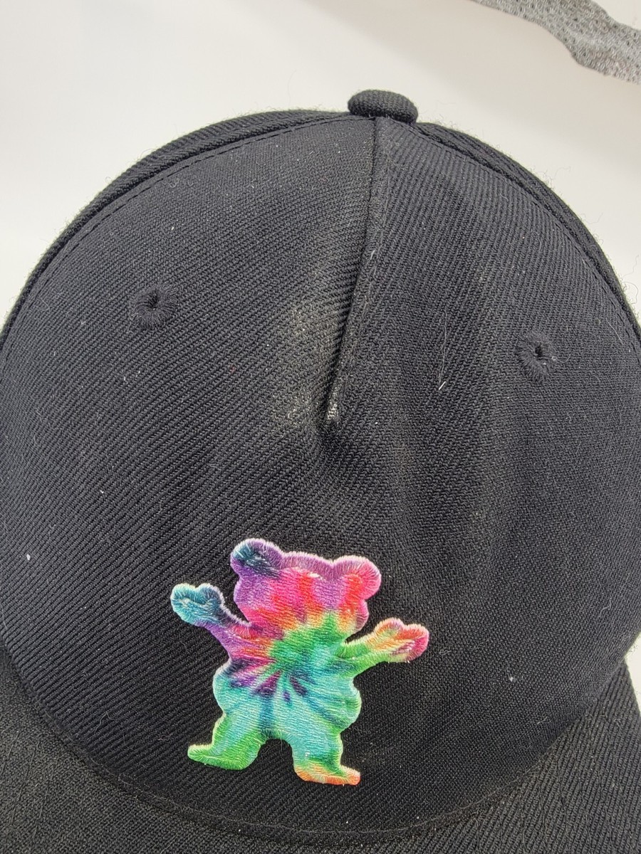 Grizzly Griptape Cap Mens One Size Black 5 Panel Snapback Hat Tie