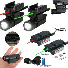 Tactical Mini Pistol Light LED Flashlight Red/Green Laser Combo Fit Glock 17 19