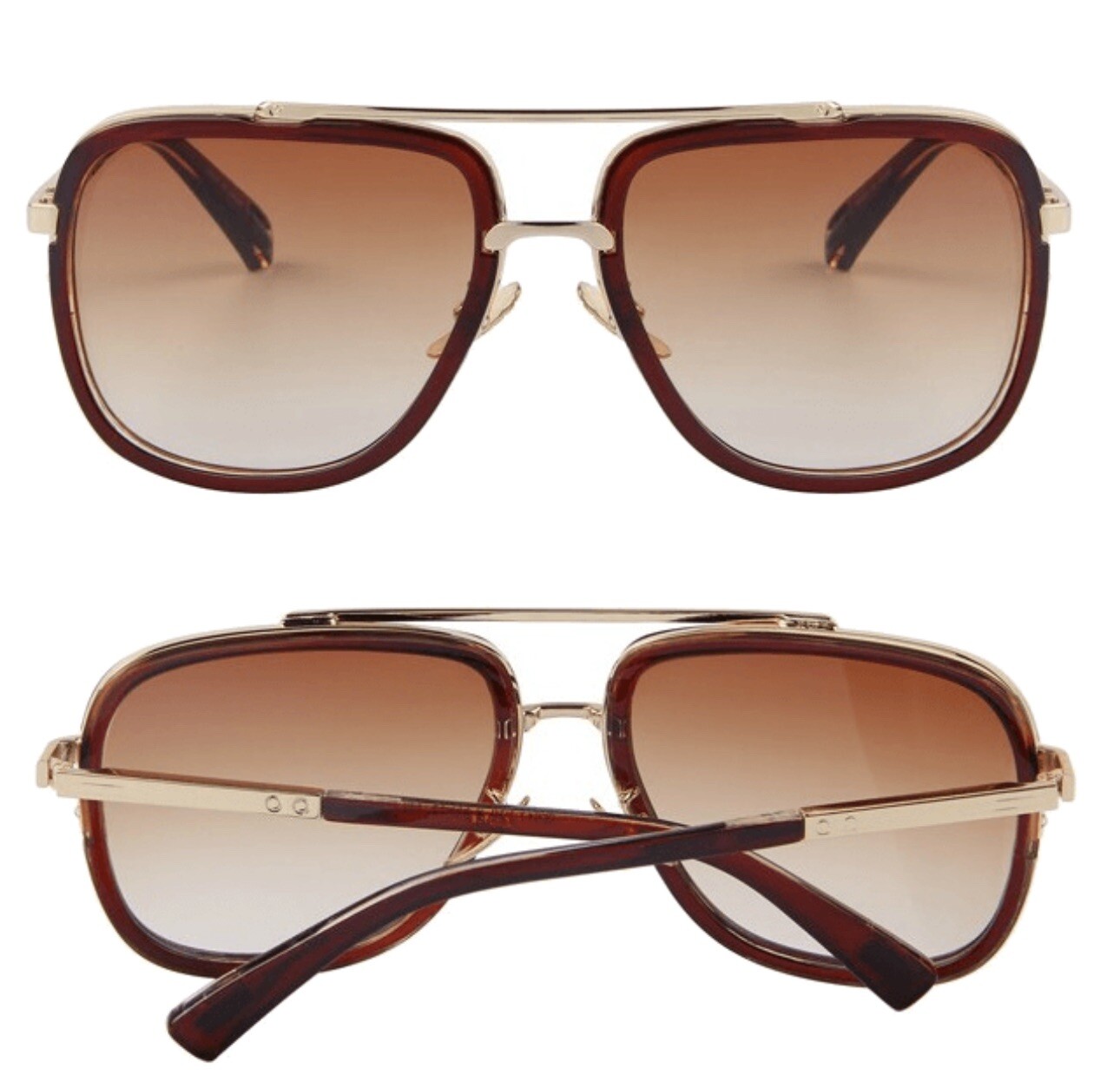 Aviator Sunglasses Brown New Women Men Pilot Unisex-image