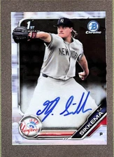 2019 Bowman Chrome #CDA-TJS TJ Sikkema 1st Bowman Rookie RC Auto - NY Yankees 