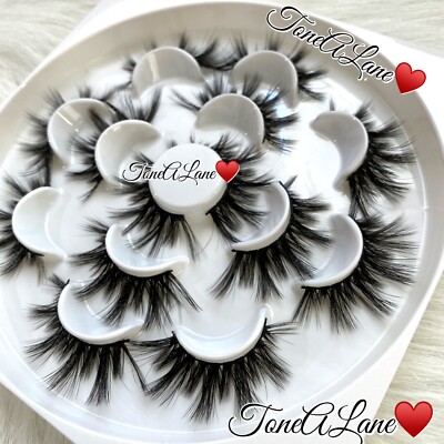 US SELLER | 7x Mink Lashes Eyelashes 5d WISPY Eyelash Extension Makeup Lashes