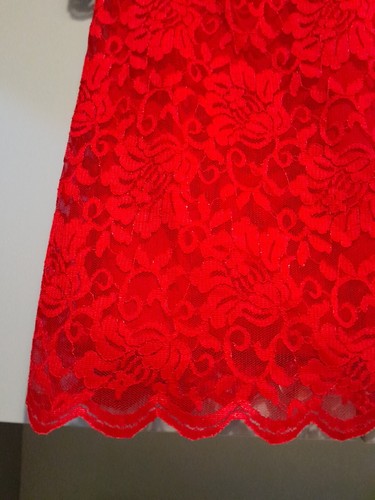 Red Lace Dress Debenhams Collection Size 8, Petite Flutter Sleeve Christmas - Picture 16 of 23