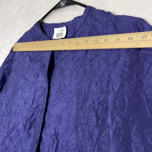 Eileen Fisher Women’s M Purple Blazer Shirt Shacket 100% Silk Lightweight NEW - Picture 6 of 12