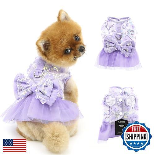 PAIDEFUL Dog Dress,Luxury Bow Princess Tutu Dresses for Girl Dogs Cute Fashio