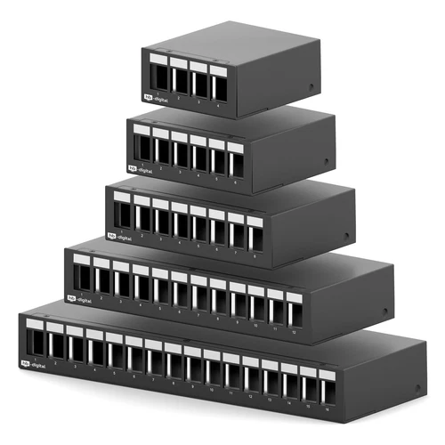 Patchpanel für Keystone Module Gehäuse Netzwerk Panel Verteiler Aufputz RJ45 LAN