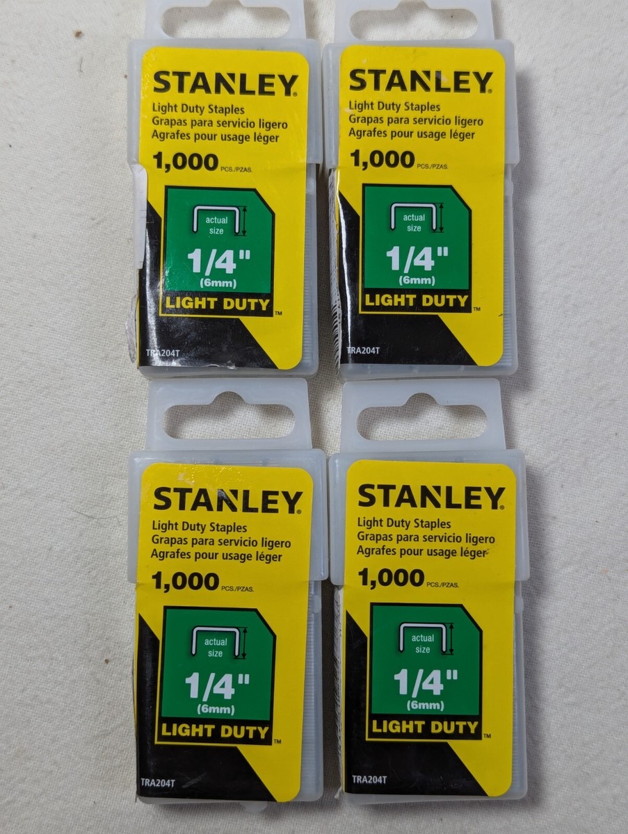 Stanley TRA204T 1/4" Staples - 1,000 Count Box For TR35, TR40, TR45, JT21, T27 Staple Guns