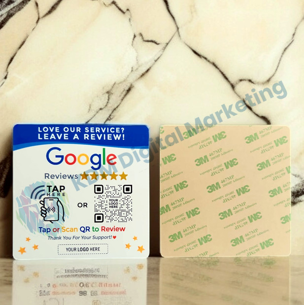TapjetPro Custom Logo Google Review Tap Plate | XL Display Sign | NFC + QR Code