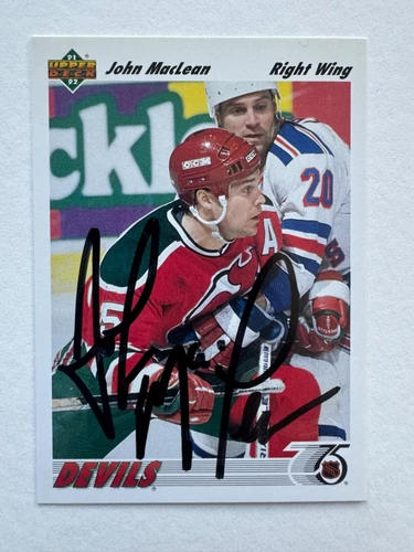 1991-92 Upper Deck Hockey John MacLean #169 signed autograph New Jersey Devils