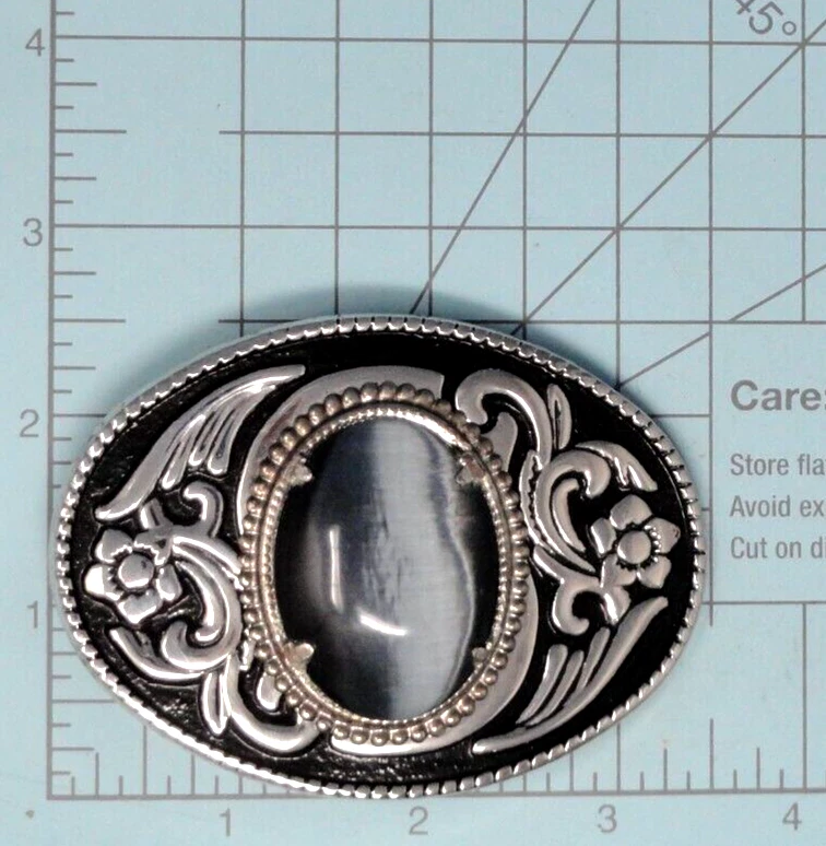 Cinturón Vaquero Occidental Clásico Hebilla Gris Iridiscente Montaje De Colección Años 80 EE. UU. .TWY723 Foto 3 de 4