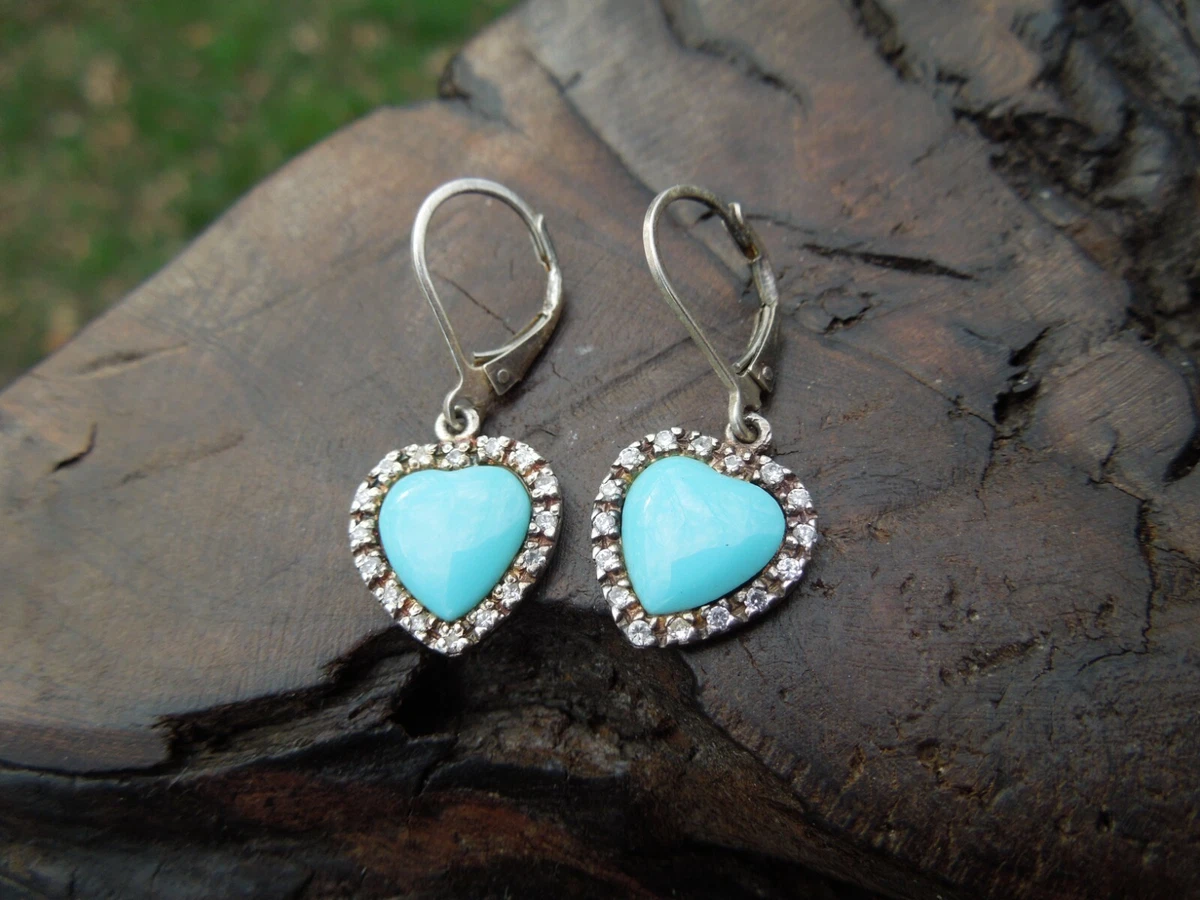 Heart shaped turquoise earrings deals