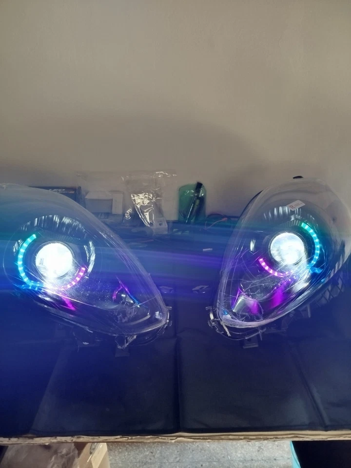 Fanali Custom Angel Eyes RGB Punto Evo - dlightautomotive  - Immagine 4 di 4