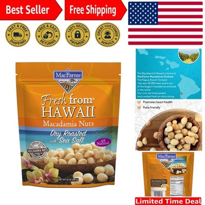 24 OZ Dry Roasted Macadamia Nuts - Sea Salt from Hawaii's Tropics