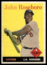 1958 Topps John Roseboro Rookie Los Angeles Dodgers #42