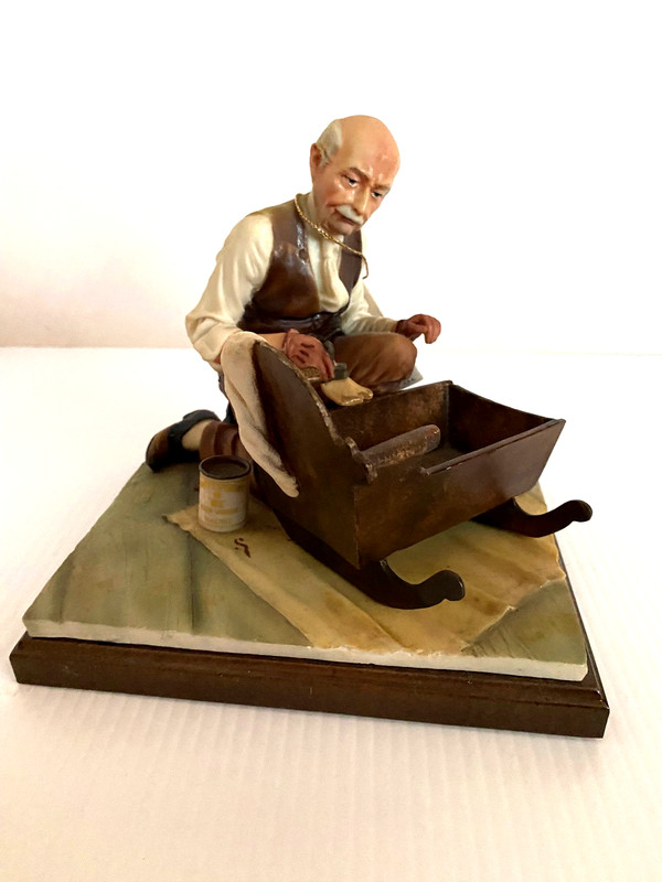 Norman Rockwell Limited Edition Numbered Stamped Figurine "Grandpa's Gift"